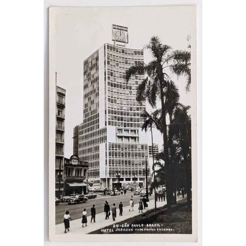 São Paulo, Brazil Hotel Jaragua Modernist Architecture RPPC VTG 1950s Postcard